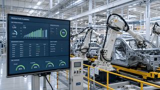 Mithilfe selbstlernender Algorithmen lassen sich komplexe Produktionsabläufe und die Sequenzierung in der Automobilfertigung optimal und effizient steuern. (Symbolbild) (Bild: VCG / KI-generiert)