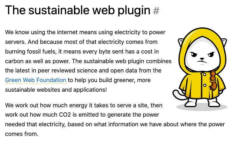 Abbildung 3: Das Sustainable-Plug-in, das mit der Greta Cat signiert ist (Greta nach Greta Thunberg), nutzt öffentlich verfügbare Daten sowie geprüfte Angaben, um die Klimafreundlichkeit einer Webseite zu bewerten. Von The Green Web Foundation gibt es auch eine entsprechende API.  (© The Green Web Foundation/Matzer)