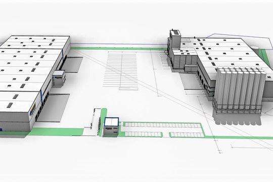 Annimation des gelanten Greiwing-Neubaus in Burghausen(Bild:  Greiwing)