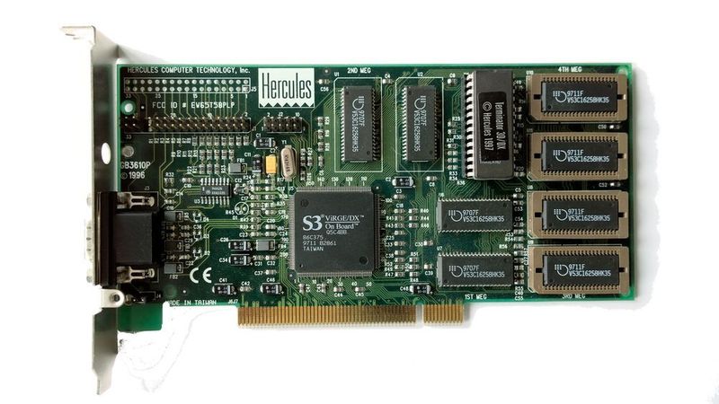 Die 1997 erschienene Hercules Terminator Terminator 3D/DX war bei 3D-Spielen deutlich langsamer, als etwa eine Nvidia Riva 128. (Bild: Vogel IT-Medien)