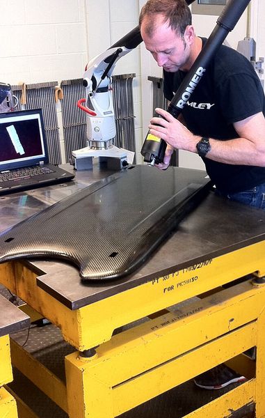 Bromley Sports use Hexagon Metrology’s Romer Absolute Arm to reverse engineer the athlete’s form to maximise aero performance. (Source: Vero)