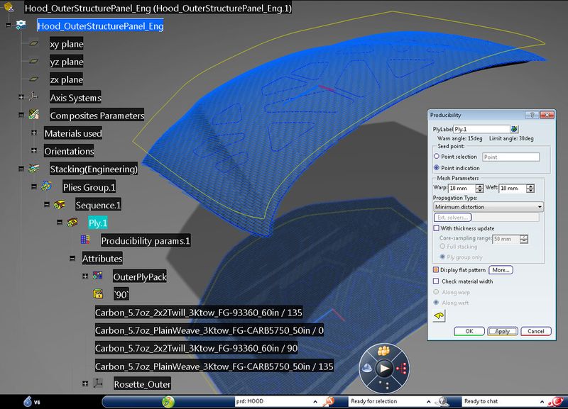 Mit den Catia-Composite-Design-Anwendungen können Produktionsbedingungen von Faserverbundwerkstoffen bereits früh in der Konzeptphase berücksichtigt werden. (Bild: BMW Group)
