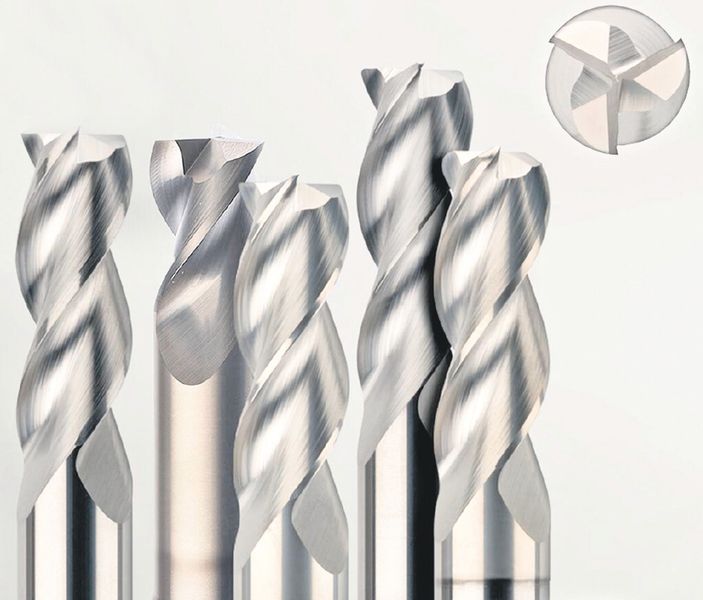 Bild 3: S-Carb Schaftfräser mit drei Schneiden zum Zerspanen von NE- und nichtmetallischen Werkstoffen. (Bild: SGS Tool)