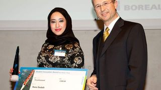 Rana Qudaih, winner of the master thesis award, and Alfred Stern, Borealis Senior Vice President Innovation & Technology  (Picture: Borealis)