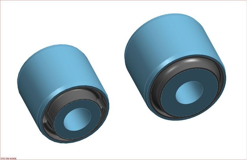 Fahrwerksbuchsen vor (rechts) und nach der Optimierung (links) (Archiv: Vogel Business Media)