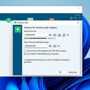 Jeder Safe in Steganos Daten-Safe wird mit einem Kennwort geschützt, und die Daten darin werden verschlüsselt.(Bild:  Joos – Steganos)