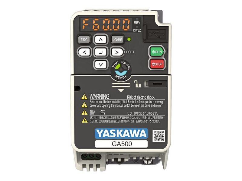 Bild 4: Generell decken die Frequenzumrichter den Leistungsbereich von 0,55 bis 160 kW ab. Der neue GA500 in 1000 Hz-Version ist seit Januar 2020 verfügbar und bietet sich ebenfalls für die beschriebene Anwendung an. (Yaskawa)