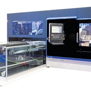 Hembrug präsentiert die neue Generation der Mikroturn-Finish-Hartdrehmaschine mit integriertem Portallader. Die neue Generation Mikroturn ist eine Weiterentwicklung der bestehenden Mikroturn 100 und verfügt über ein komplett neues und modernes Design.(Bild:  Danobat)