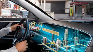 Künftig sollen Autocockpits die Insassen mit dreidimensionalen Grafiken informieren. (Continental)