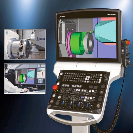 Seine neue CNC-Steuerung hat Okuma auch mit Funktionalitäten wie einem Digital Twin ausgestattet.(Bild:  Okuma)