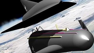 Spaceliner: Das wiederverwendbare System basiert auf einer Passagierstufe und einer Boosterstufe. (Bild: DLR)