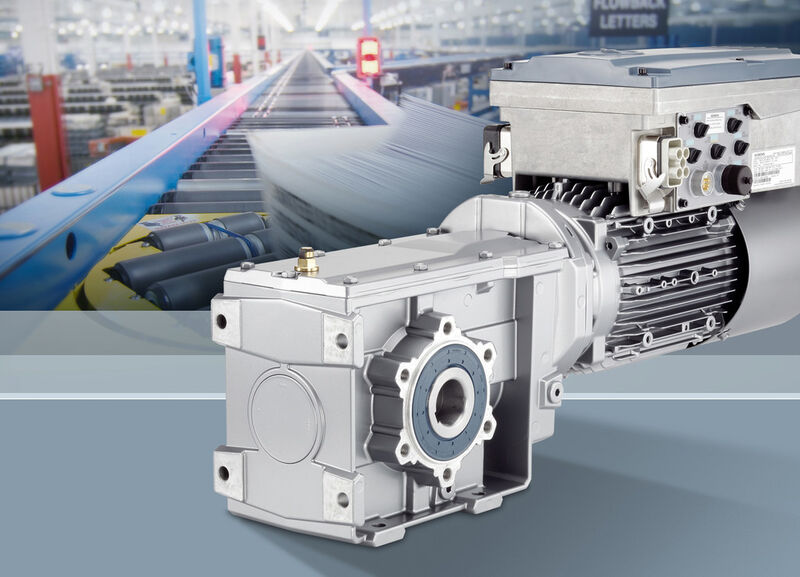 Siemens präsentiert Simogear-Getriebemotoren mit integriertem Frequenzumrichter Sinamics G110M. (Bild: Siemens)