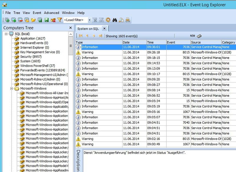 Abbildung 2: FS Pro Labs Event Log Explorer bietet eine gute Übersicht zu den Ereignisanzeigen mehrerer Computer. (Bild: Joos)