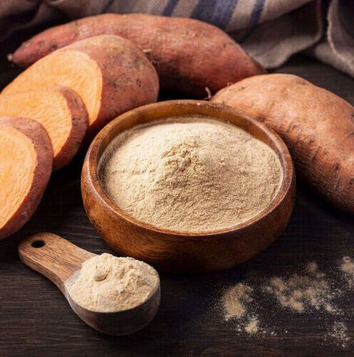 Flour made from orange sweet potatoes could be a healthy, gluten-free option for baked goods. Flour made from orange sweet potatoes could be a healthy, gluten-free option for baked goods.