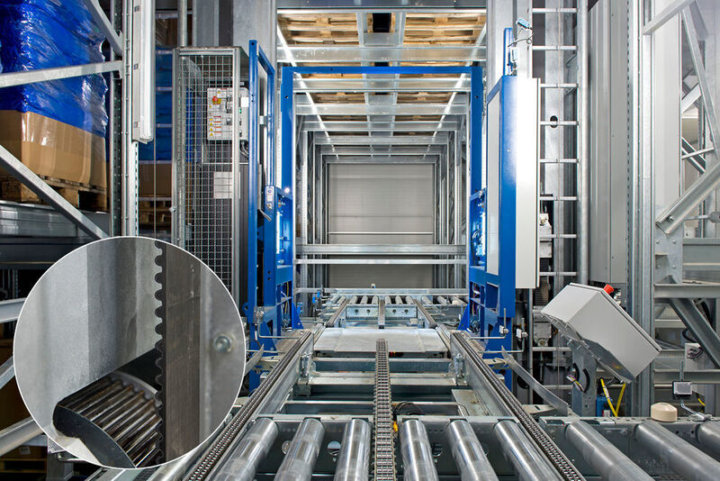 Die im Bereich automatischer Kleinteilelager bereits etablierte Riementechnik kann nun auch für Lastbereiche von bis zu 5 t verwendet werden. (Bild: LTW)