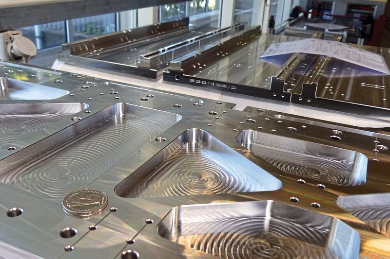 Für Linearsysteme sind grössere Platten aus Aluminium auf 0,01 mm genau zu bearbeiten  (Vischer + Bolli AG)