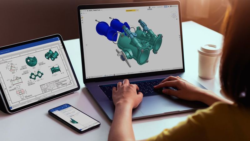 Onshape läuft auf praktisch jedem Endgerät – vom Chromebook über Tablets bis hin zum Smartphone.(Bild:  PTC)