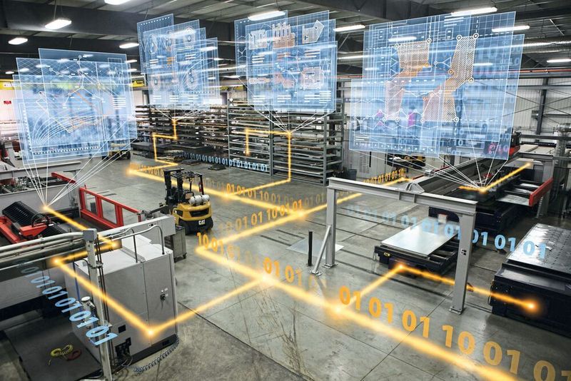 Vernetzt: Maschinen und Einrichtungen unterschiedlicher Hersteller in einer heterogenen Produktionsumgebung können datentechnisch in das Gesamtsystem von Bystronic eingebunden werden. (Bystronic)