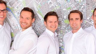 Die Gesellschafter von Geospin: (v. li.) Johannes Bendler, Niklas Goby, Sebastian Wagner, Tobias Brandt und Christoph Gebele. (Geospin GmbH)