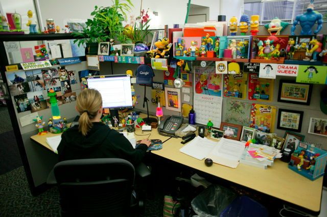 Arbeitsbereich eines Mitarbeiters im „Googleplex“, dem Unternehmenssitz in Mountain View in Kalifornien.  (Google)