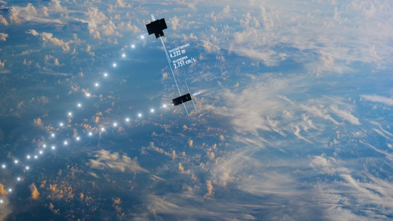 The PRELUDE mission demonstrates Europe’s commitment to safe, sustainable and responsible space operations through advanced in-orbit cooperation and innovation.(Image: ClearSpace)