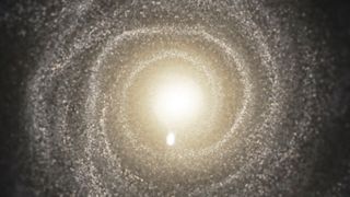 Simulierte Bilder von Scheibengalaxien aus der TNG50-Simulation im sichtbaren Licht. Jede Galaxie ist einmal in Draufsicht und einmal von der Seite gezeigt. Mit TNG50 konnten neue Erkenntnisse dazu gewonnen werden, wie solche Scheibengalaxien entstehen. (D. Nelson (MPA) und das Illustris-TNG-Team)