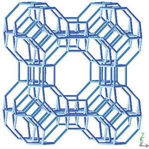 2	 Kristallstruktur des NaA-Zeolithen [3].