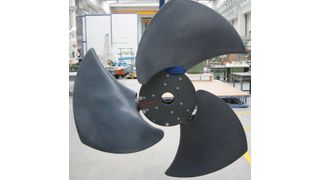 Mit BBG-Werkzeugen gefertigter Industrie-Ventilator bestehend aus einem Polyurethan- Hartschaumkern ummantelt mit Vinylesterharz (VE) und verstärkt mit Glasfasermatten. (Bild: Airex)