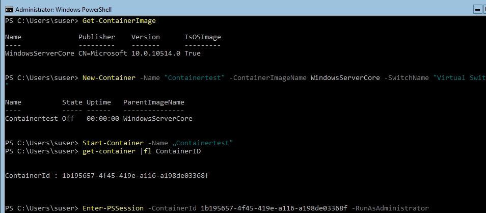 Tp4 Container Container-Spielarten in Windows Server 2016