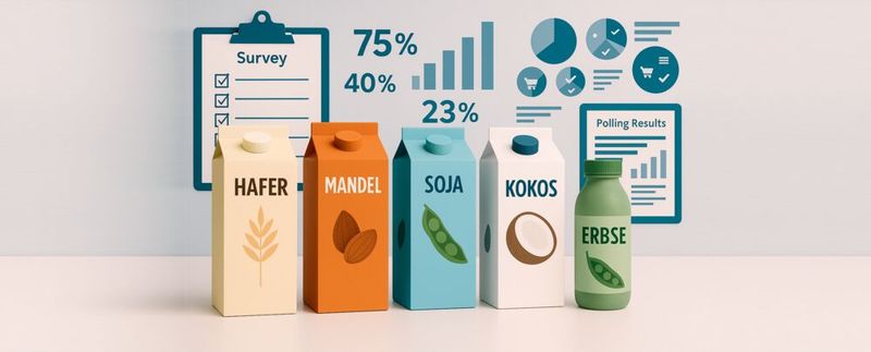 Hafer, Mandel, Soja – Alternativen zur Kuhmilch gibt es einige. Wir werfen einen Blick auf den Markt der pflanzlichen Milchalternativen und stellen Ergebnisse einer entsprechenden Umfrage von Danone vor.(Bild:  GPT Image Generator / KI-generiert)