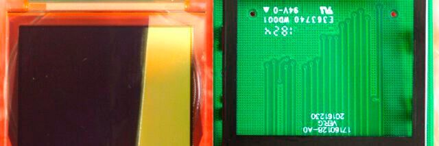Alterung von OLED-Displays: Vorderseite eines graphischen OLED-Displays (Modul Typ F), das im Vorhaben untersucht wurde.