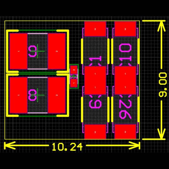 Bild 1: Leiterplattenfläche des Filters der zweiten Stufe mit 92 mm². Bild 1: Leiterplattenfläche des Filters der zweiten Stufe mit 92 mm².