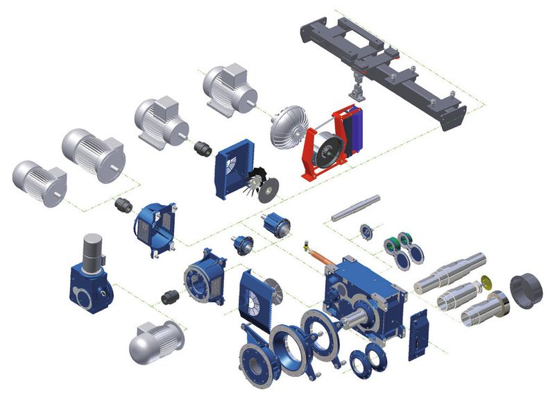 Bild 4: Nord fertigt Industriegetriebe im Blockgehäuse für Drehmomente von 25.000 bis 242.000 Nm. Das Baukastensystem bietet vielfältige Konfigurationsoptionen. (Bild: Getriebebau Nord)