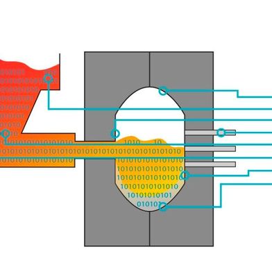 Der gläserne Druckgussprozess – mit einer integrierten Wissensbasis zu Material- und Prozessdaten den wirtschaftlichen, technologischen und ökologischen Anforderungen an Gussbauteile gerecht werden. (Bild: Fraunhofer IMW)