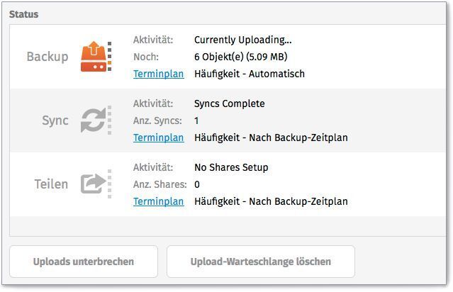 Die SpiderOak-Anwendung in Aktion. (Bild: SpiderOak)