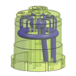 Die CAD-Daten  zeigen die innere Geometrie der optimierten Kanalverläufe.