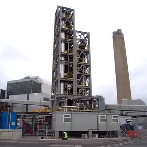RWE separiert die erste Tonne CO2 aus Rauchgasen des Kraftwerks Aberthaw.
