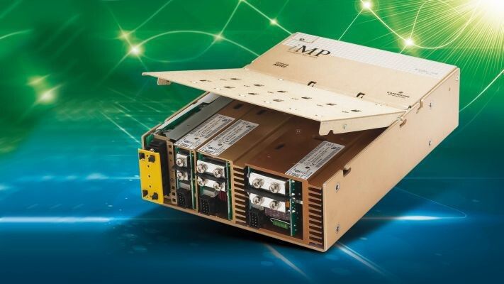 AC/DC-Netzteile: Artesyn Embedded Technologies bietet ein vielfältiges Programm an Netzteilen für Medizingeräte. Das Bild zeigt ein Gerät nach der Norm 60601-1 aus der Baureihe iMP von konfigurierbaren Netzteilen, das bis zu 1500 W liefert und mit einem Überbrückungsmodul ausgestattet werden kann, um die volle Leistungsabgabe bis zu 54 ms zu halten. (Fortec)