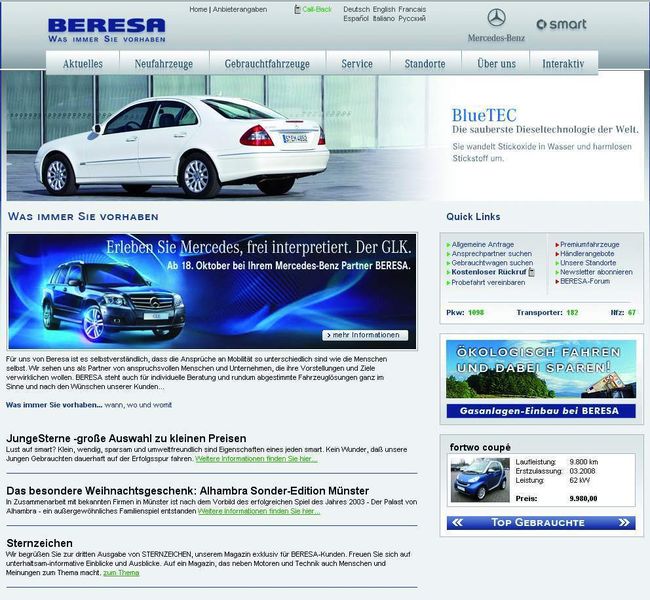 Für jedes Geschäftsfeld  und jede Marke hat die Wilhelm Burg  Gruppe einen eigenen Internetauftritt. (Archiv: Vogel Business Media)