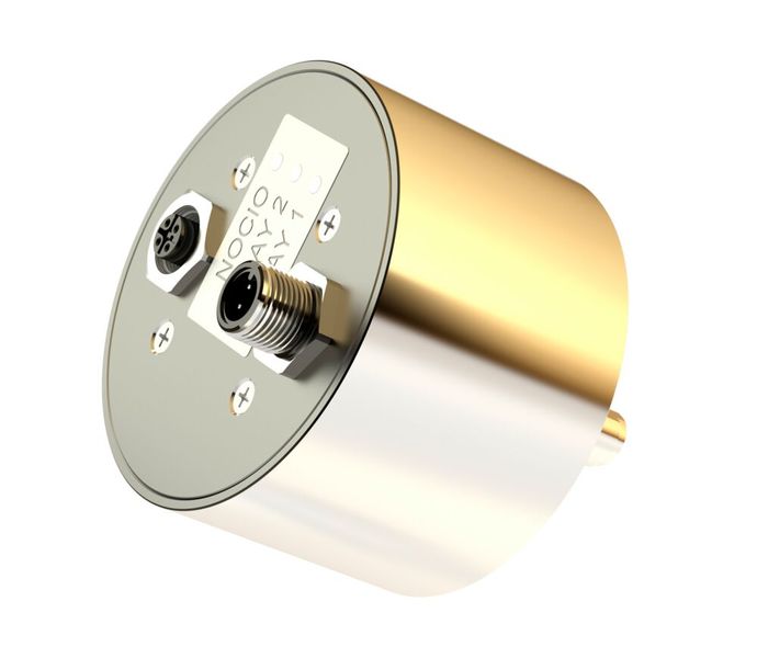 Der NOCIO/S3 von TWK-Elektronik mit Welle für Messzahnrad ZRS. (Bild: TWK-ELEKTRONIK)