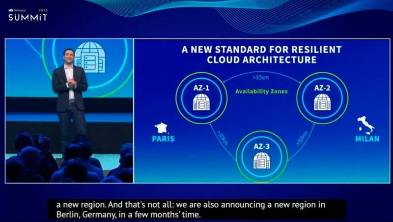 Yaniv Fdida, Chief Product & Technolgy Officer bei OVHcloud, kündigte die neue und – nach Frankreich und Italien – dritte europäische 3-AZ Cloud-Region an, die nächstes Jahr in Berlin eröffnet wird.(Bild:  OVHcloud)