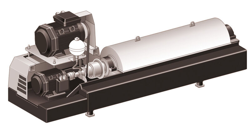 Beim neuen Dekanter Ecoforce von GEA Westfalia Separator wurde das Getriebe aus dem Produktraum nach außen verlagert – ein Plus für Betriebssicherheit und Wartung. (Bilder: GEA Westfalia Separator)
