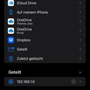 Verschiedene Speicherorte in der Dateien-App auf iPhone/iPad.