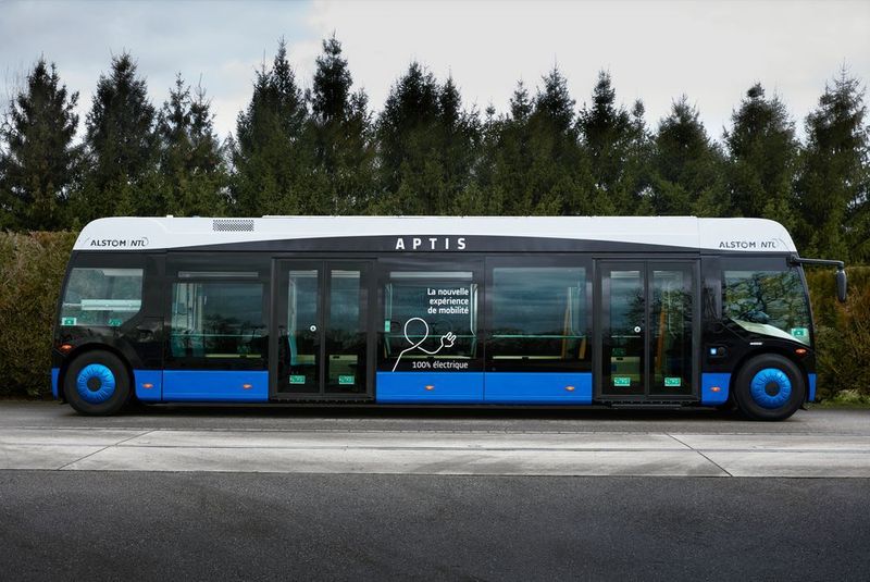 Alstom und NTL haben heute in Düppigheim (Elsass, Frankreich) den Aptis-Bus, vorgestellt. Es handelt sich dabei um eine komplett elektrisch betriebene Mobilitätslösung. (Alstom)