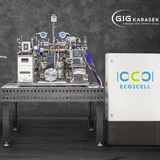 ECO2CELL Lab Plant zur elektrochemischen Umwandlung im Labormaßstab für Testzwecke(Bild:  GIG Karasek)