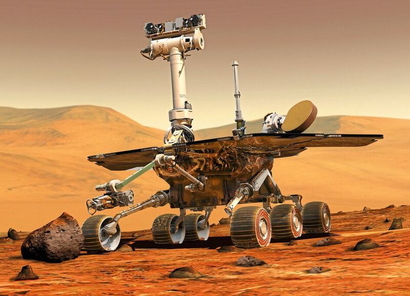 2004: Die Zwillingsrover Spirit & Opportunity landen auf dem Mars. Beide Rover wurden mit jeweils 35 Maxon Gleichstrommotoren ausgerüstet. Opportunity ist auch heute noch aktiv.  (Maxon Motor)