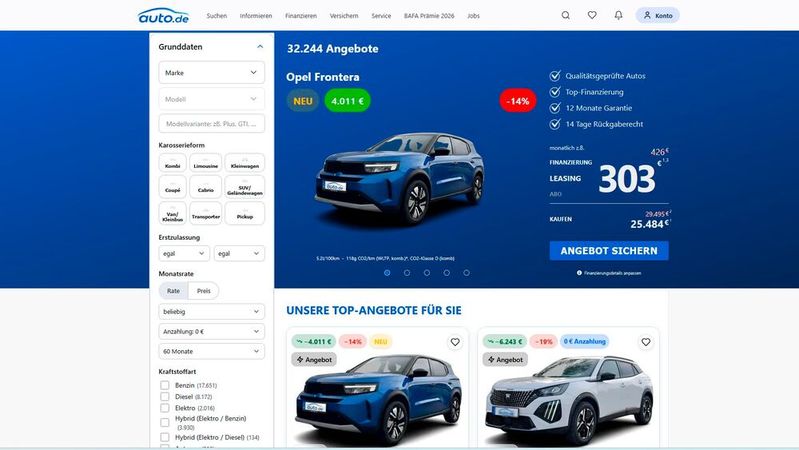 Der BVfK hat die Plattform Auto.de, die zur Autoland AG gehört, wegen Intransparenz und Unzulässigkeiten abgemahnt. (Bild:  Auto.de)