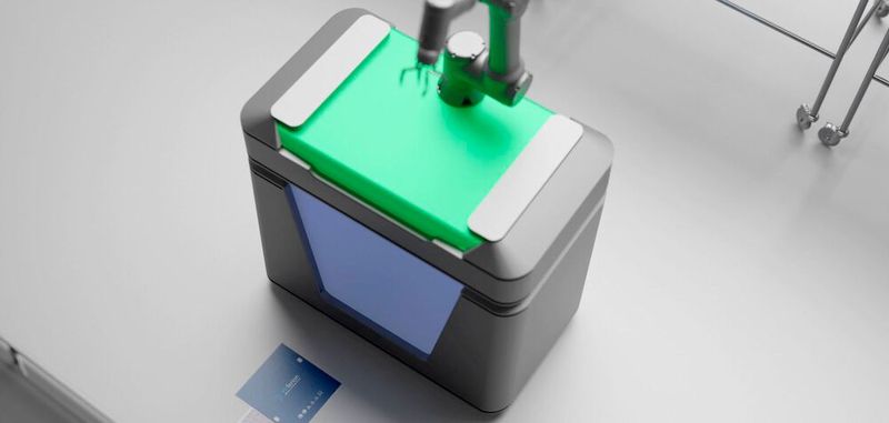 So sieht die induktive – also berührungslose – Lademöglichkeit Etalink 3000 für autonome Transportroboter aus, die Wiferion entwickelt hat. Das Fraunhofer-IPA hat das System ausgiebig getestet und nun auch für den Einsatz in Reinräumen freigegeben.(Bild:  Wiferion)