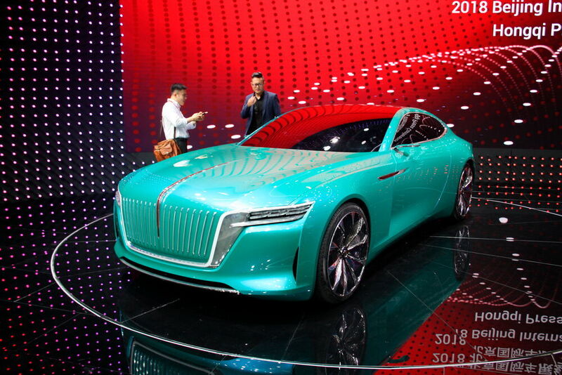 Chinas Autohersteller trauen sich inzwischen einiges zu und zeigen es auch. Im Bild die Marke Honqi mit einer Coupé-Studie. (Mario Hommen/SP-X)