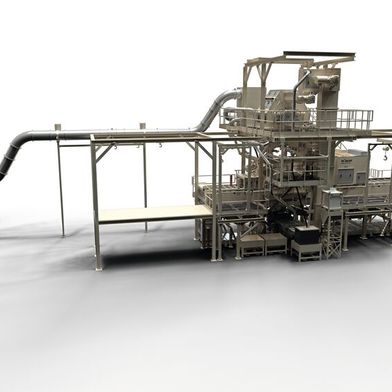 Die Drahtgurt-Durchlaufstrahlanlage RDGE1250-8-30-F in spezieller Gießerei-Ausführung ist mit einer kundenseitigen Teilezu- und Abführung ausgestattet. (Bild: Rösler Oberflächentechnik GmbH)